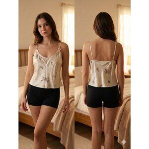 Vintage Expressions California Dynasty Floral Satin Camisole Top Lingerie